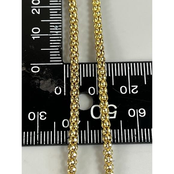 ITAOR Italy Sterling Silver Vermeil 925 Long Popcorn Chain Necklace - 30 in - Picture 14 of 15